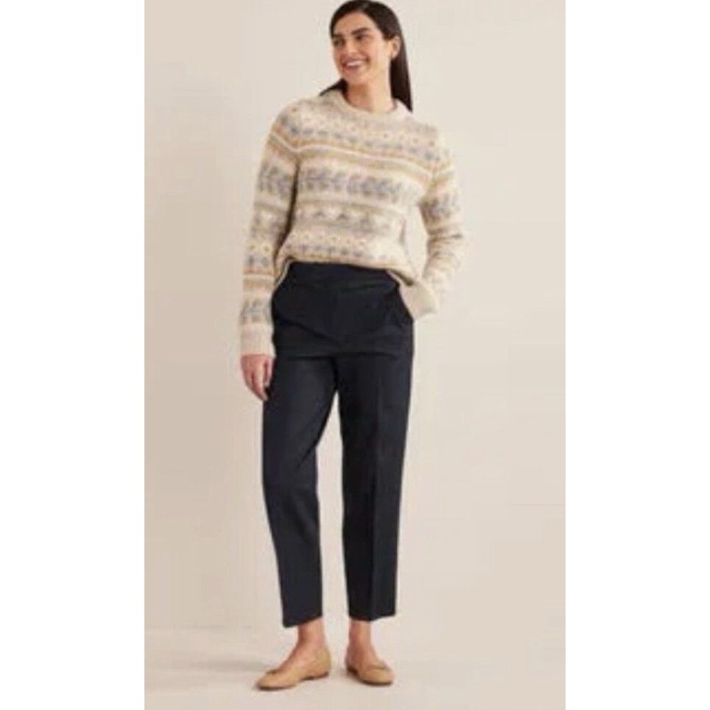NEW Boden‎ R0248 Black Bi-Stretch Tailored Trousers 8L 8 Long Ankle Pant Tall